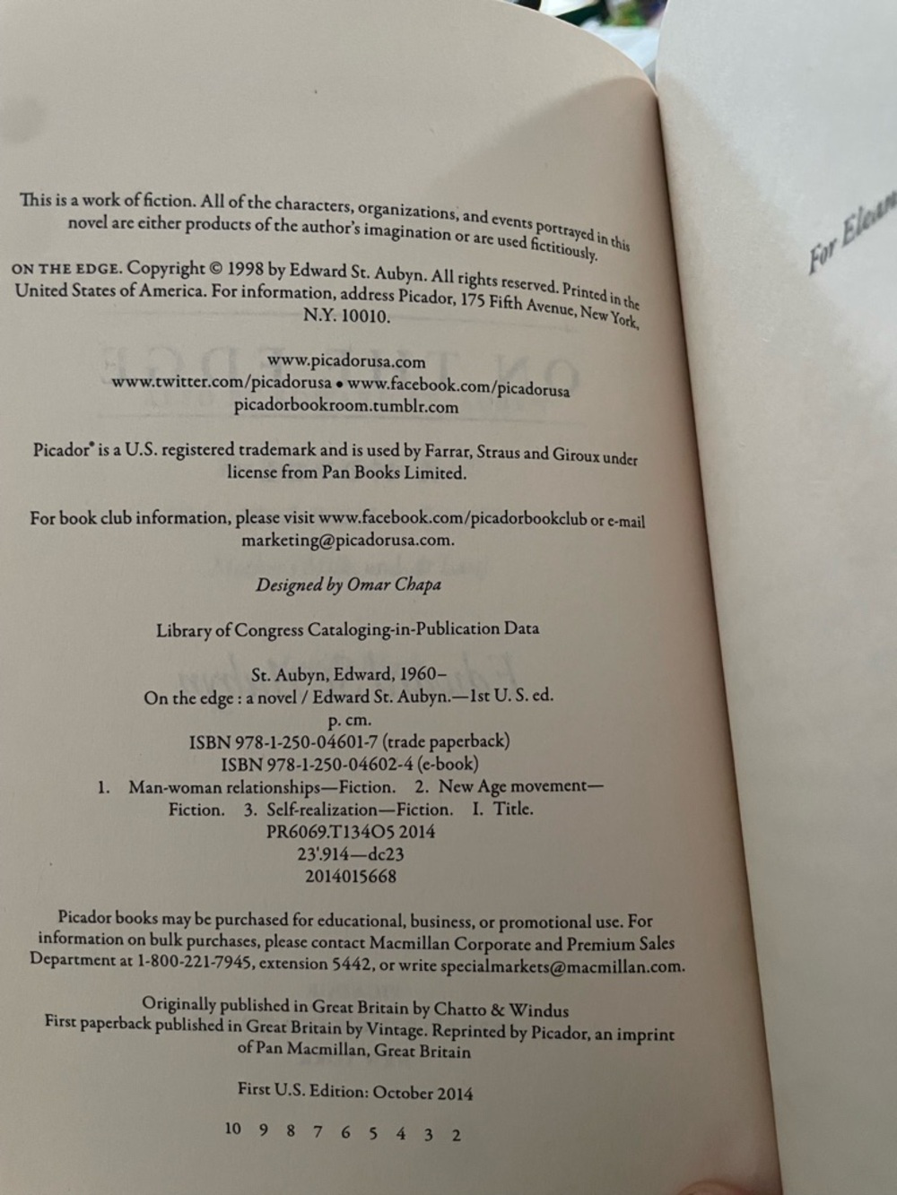 On The Edge Paperback by Edward St. Aubyn EUC - Picture 7 of 7
